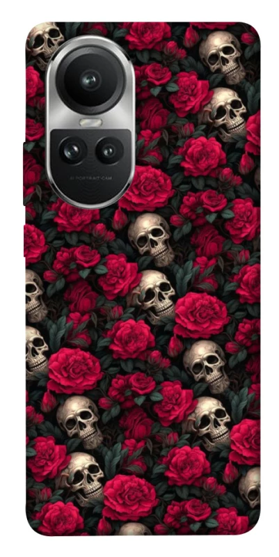 Чехол на Oppo Reno 10 Черепа и розы фото 1 из 1