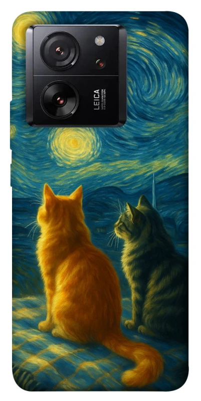 Чохол на Xiaomi 13T Pro Cats under the stars фото 1 Чохол на Xiaomi 13T Pro Cats under the stars фото 1 з 1