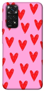 Чехол на Xiaomi Redmi Note 11 (Global) / Note 11S Red hearts 2 фото 1 из 1