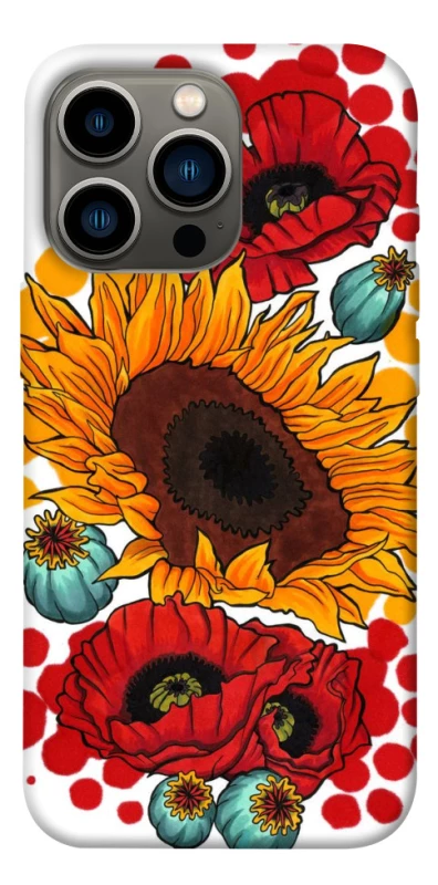 Чохол на Apple iPhone 13 Pro (6.1") Соняшники та маки фото 1 з 1