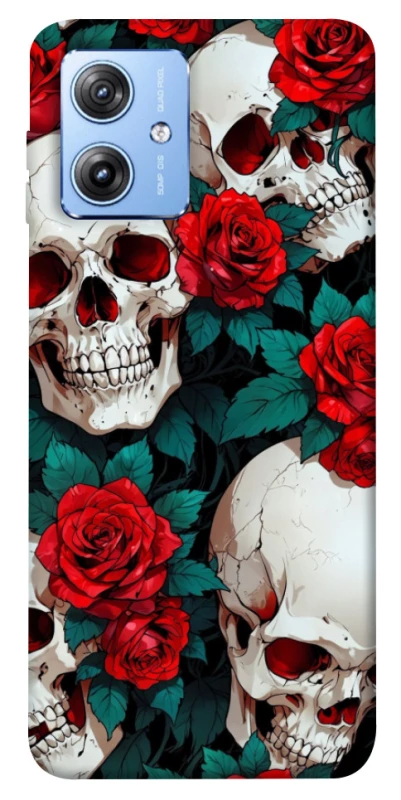 Чохол на Motorola Moto G84 skull and rose фото 1 з 1
