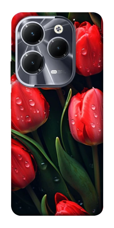 Чехол на Infinix Hot 40 Pro Красные тюльпаны фото 1 из 1