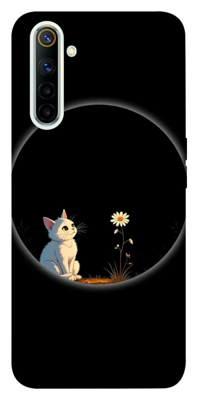 Чохол на Realme 6 Cat and flower фото 1 з 1