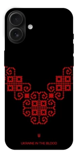 Чохол на Apple iPhone 16 Plus Чорно-червона вишиванка фото 1 з 1