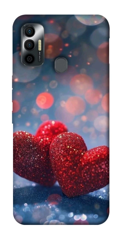 Чехол на TECNO Spark 7 Red hearts фото 1 из 1