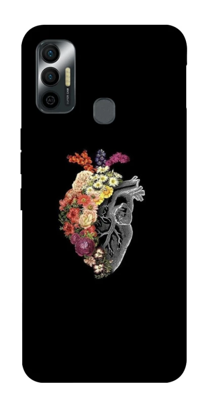 Чохол на TECNO Spark 7 Heart with flowers фото 1 з 1