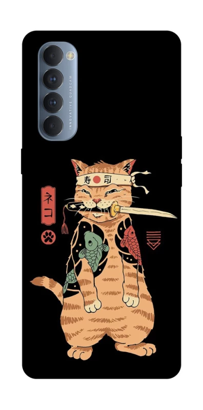 Чохол на Oppo Reno 4 Pro Кіт-самурай фото 1 з 1