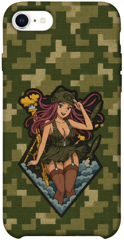 Чехол на Apple iPhone SE (2020) Military Waifu фото 1 из 1