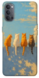 Чехол на Oppo Reno 4 cats on wall фото 1 из 1