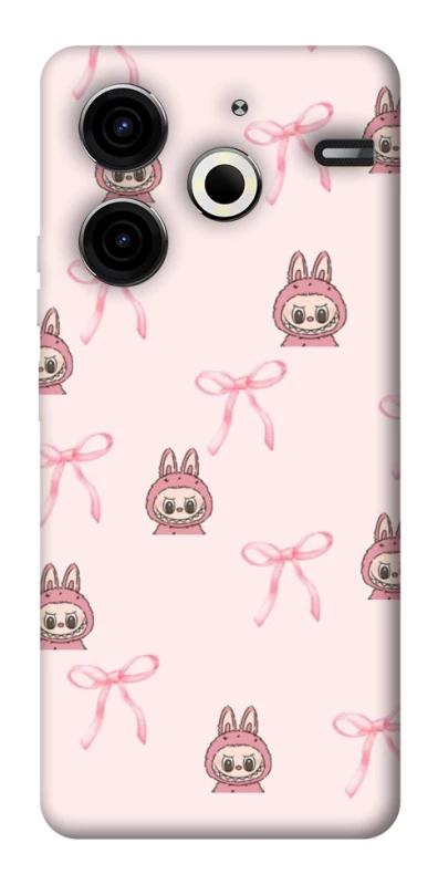 Чехол на TECNO Pova 6 Neo (LI6) Pink bows and Labubus фото 1 из 1