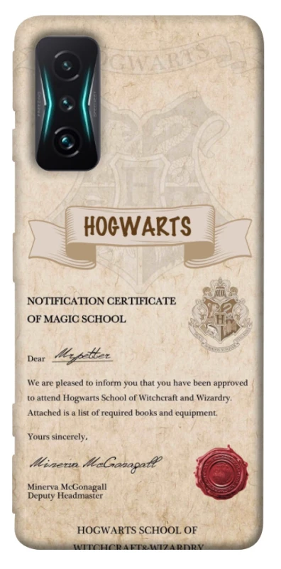 Чехол на Xiaomi Redmi K50 Gaming The Hogwarts acceptance letter фото 1 из 1