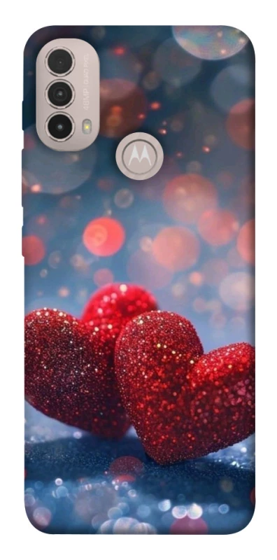 Чохол на Motorola Moto E40 Red hearts фото 1 з 1