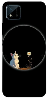 Чехол на Realme C20 Cat and flower фото 1 из 1