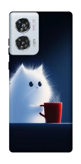 Чехол на Motorola Edge 50 Fusion Чехол кот с кофе фото 1 из 1