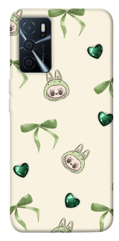 Чохол на Oppo A16s / A16 Labubu Green Heart фото 1 з 1