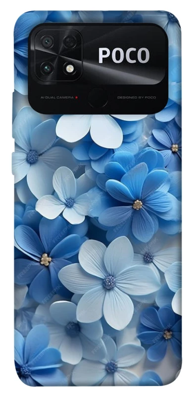 Чохол на Xiaomi Poco C40 Сині квіти фото 1 з 1