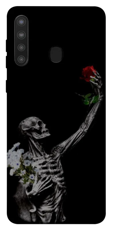 Чехол на Samsung Galaxy A21 Skeleton vs Rose фото 1 из 1