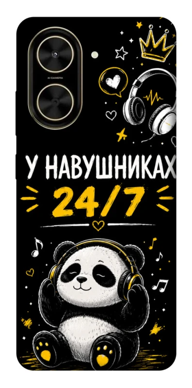Чехол на Xiaomi Poco C71 У навушниках 24/7 фото 1 из 1