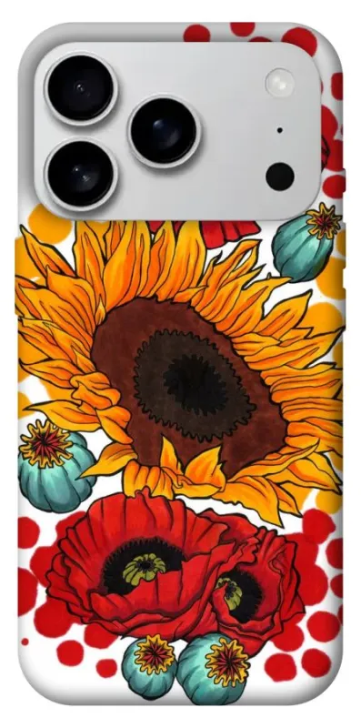 Чехол на Apple iPhone 18 Pro Max Подсолнечники и маки фото 1 из 1