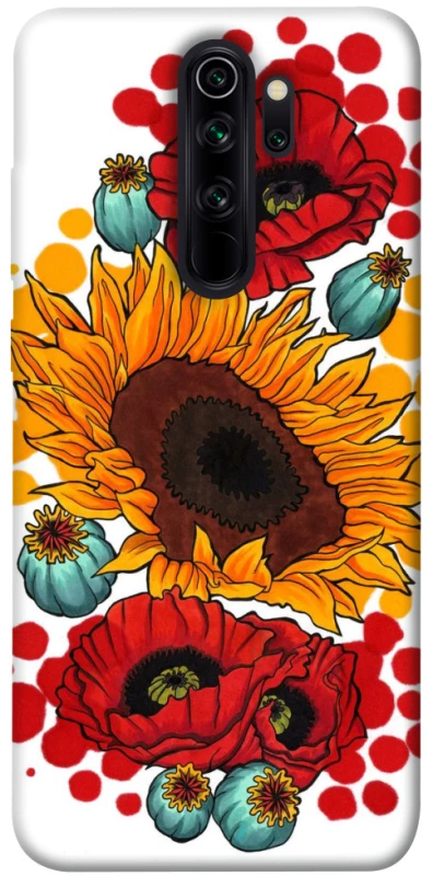 Чохол на Xiaomi Redmi Note 8 Pro Соняшники та маки фото 1 з 1