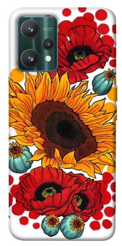 Чехол на Realme 9 Pro Подсолнечники и маки фото 1 из 1