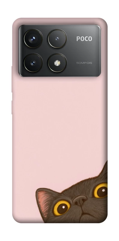 Чехол на Xiaomi Poco F6 Pro Peeping cat фото 1 Чехол на Xiaomi Poco F6 Pro Peeping cat фото 1 из 1