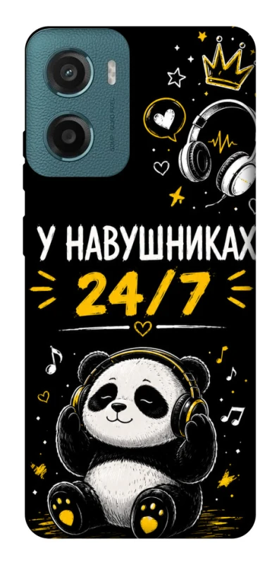 Чехол на Motorola Moto G06 У навушниках 24/7 фото 1 из 1