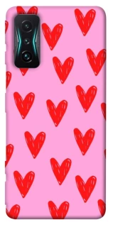 Чехол на Xiaomi Redmi K50 Gaming Red hearts 2 фото 1 из 1