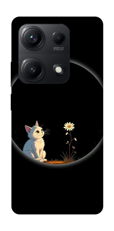 Чехол на Xiaomi Redmi Note 14S Cat and flower фото 1 из 1