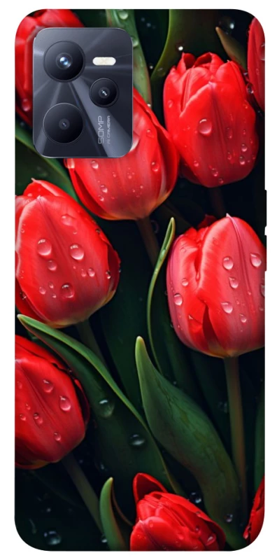 Чехол на Realme C35 Красные тюльпаны фото 1 из 1