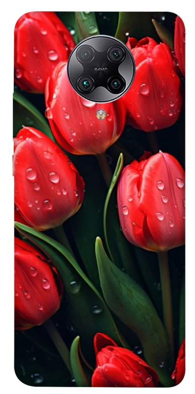 Чохол на Xiaomi Redmi K30 Pro / Poco F2 Pro Червоні тюльпани фото 1 з 1