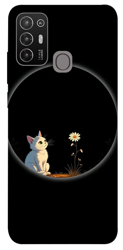 Чохол на ZTE Blade A52 Cat and flower фото 1 з 1