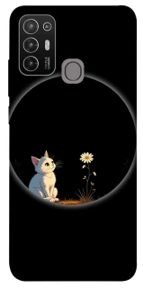 Чехол на ZTE Blade A52 Cat and flower фото 1 из 1