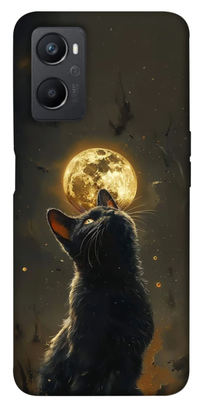 Чехол на Oppo A96 Кот под луной v2 фото 1 из 1