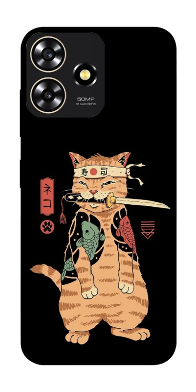 Чехол на ZTE Blade A73 4G Кот-самурай фото 1 из 1