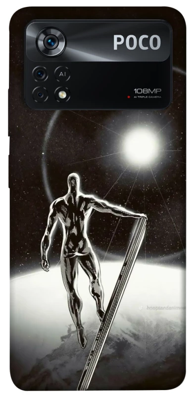 Чехол на Xiaomi Poco X4 Pro 5G Серебряный сёрфер фото 1 из 1