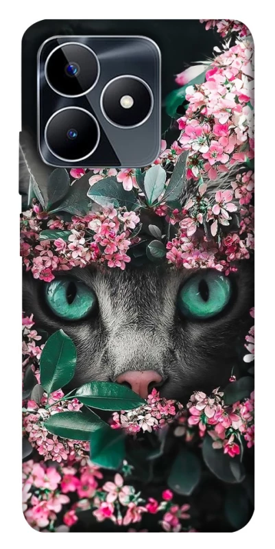 Чехол на Realme C53 Кот в цветах фото 1 из 1