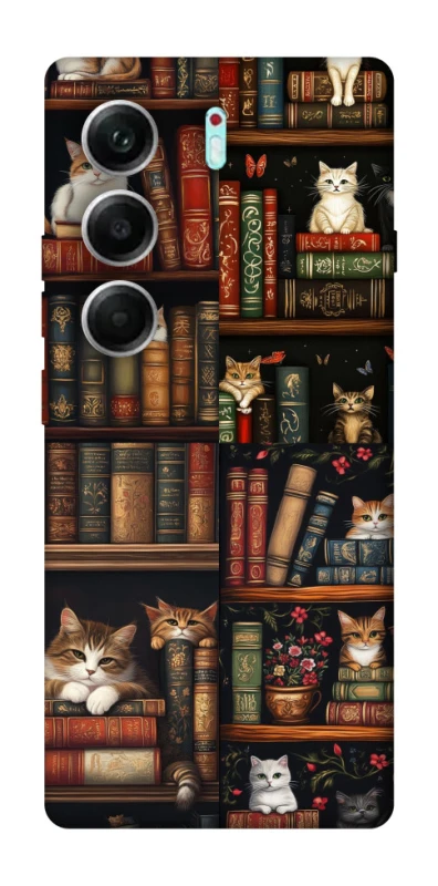 Чехол на Tecno Camon 40 Pro 5G Cats & Books фото 1 из 1