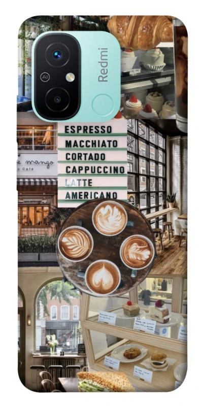 Чохол на Xiaomi Redmi 12C / Poco C55 Coffee collage ver.5 фото 1 з 1
