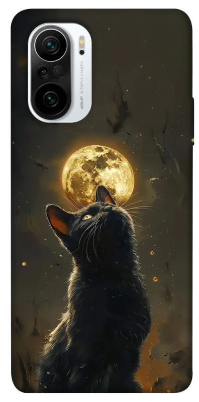 Чехол на Xiaomi Redmi K40 / K40 Pro / K40 Pro+ / Poco F3 Кот под луной v2 фото 1 из 1