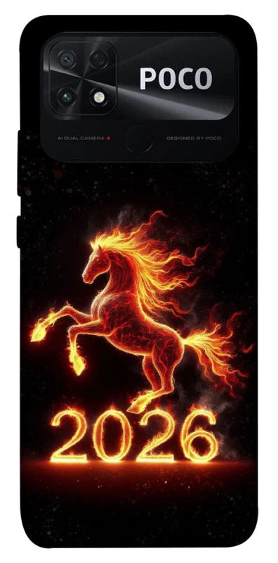 Чохол на Xiaomi Poco C40 Red Fire Horse ver.1 фото 1 з 1