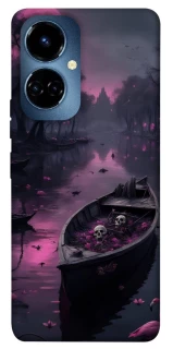 Чехол на TECNO Camon 19 Boat and flamingo фото 1 из 1