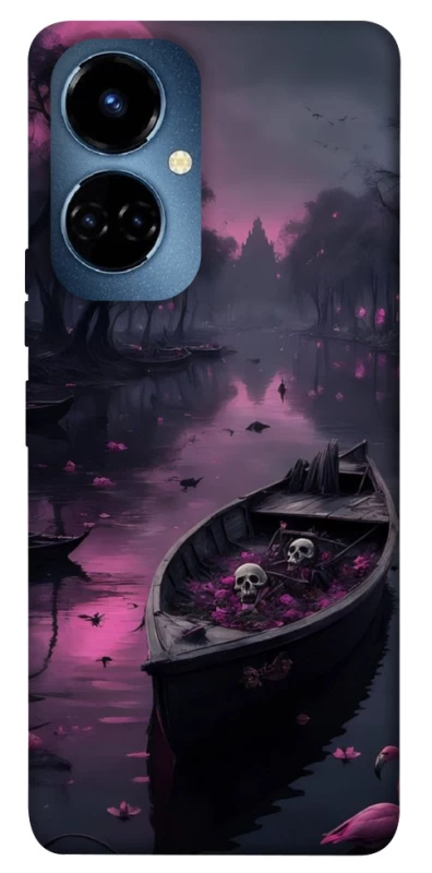 Чехол на TECNO Camon 19 Pro Boat and flamingo фото 1 из 1
