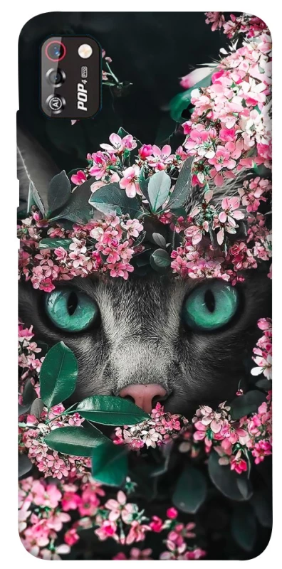 Чехол на TECNO POP 4 Pro Кот в цветах фото 1 из 1