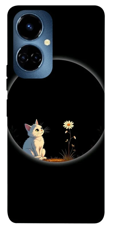 Чохол на TECNO Camon 19 Pro Cat and flower фото 1 з 1
