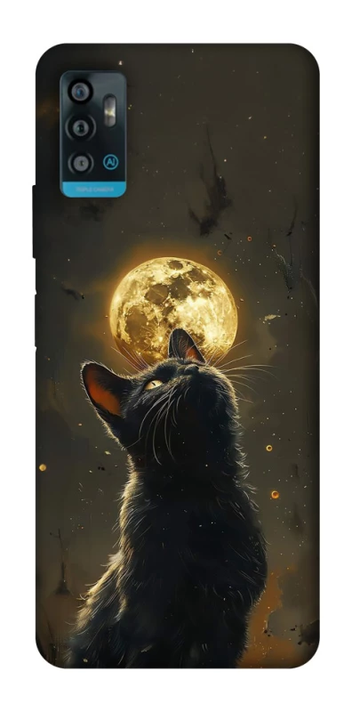 Чохол на ZTE Blade A71 Кіт під місяцем v2 фото 1 з 1