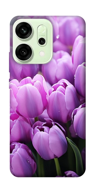 Чехол на Oppo Reno 14 Фиолетовые тюльпаны фото 1 из 1