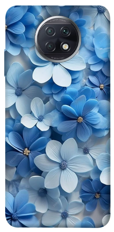 Чехол на Xiaomi Redmi Note 9 5G / Note 9T Синие цветы фото 1 из 1