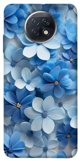 Чехол на Xiaomi Redmi Note 9 5G / Note 9T Синие цветы фото 1 из 1