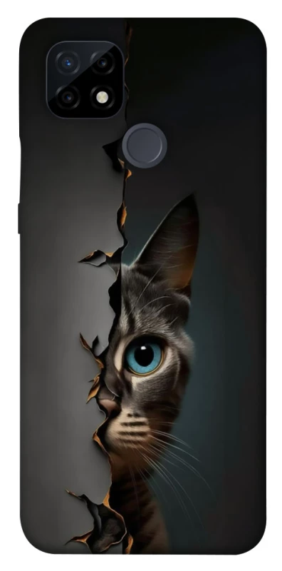 Чехол на Realme C21 Кот-подглядыватель v2 фото 1 из 1